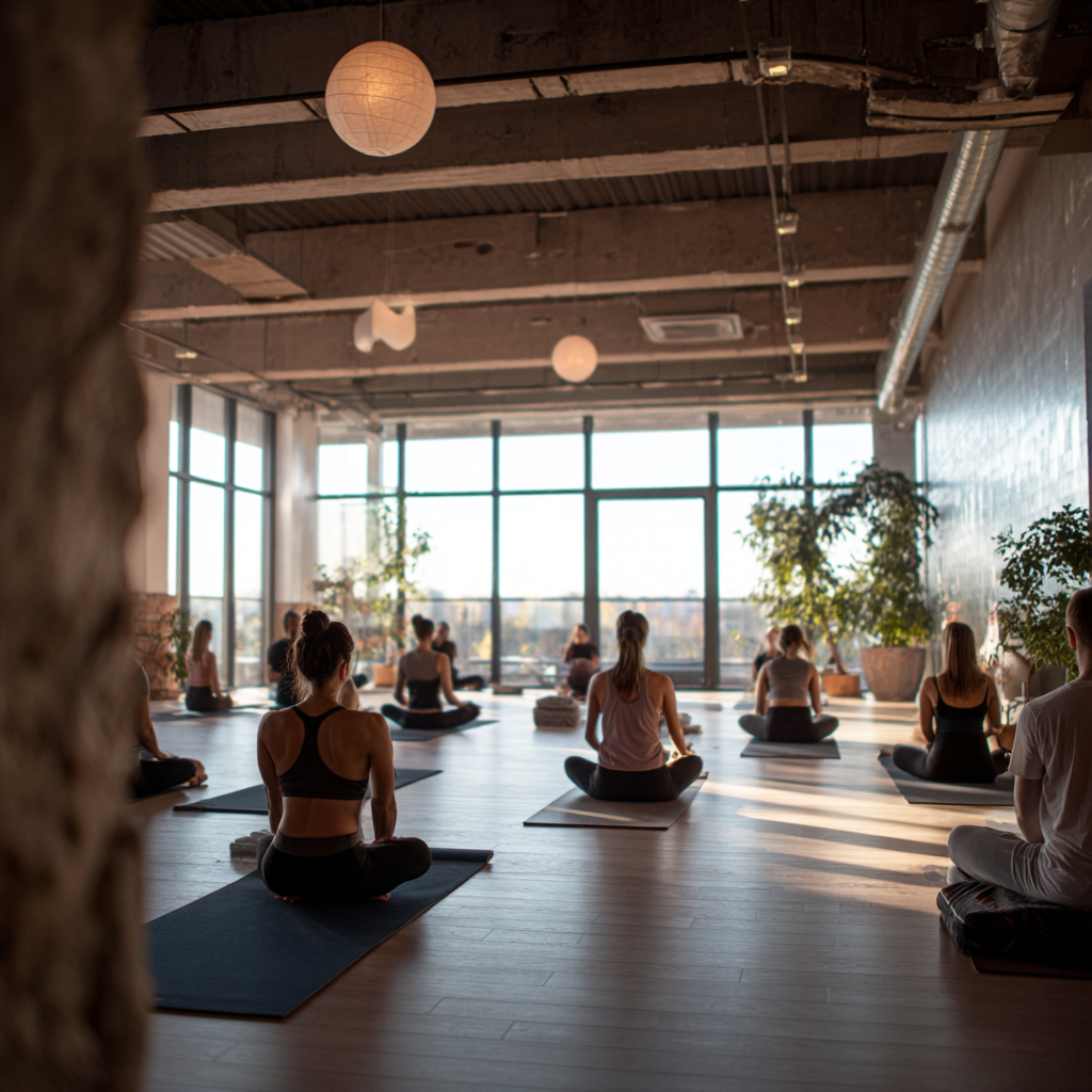 Pokojné jóga štúdio s prírodným svetlom